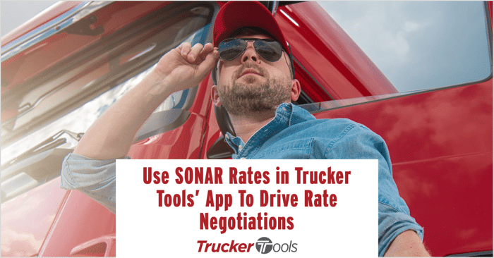 SONAR rates in driver app